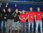 Vtzn posdka tatry ve sloen Vclav Svoboda, Zdenk Novk a Milan Drzda pi pebrn trofej za 2. msto na polsk MT-Rally 2014