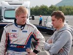 Michal Matjovsk a Ji Forman bhem testovn tmu Buggyra na mosteckm Autodromu