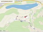 Mapka mosteckho autodromu a umstn stje Buggyra pro FIA ETRC 2014 v Most
