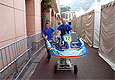 Ji Forman and mechanic Josef Bodurek inside the Parc Ferm