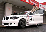 Racing driver Michal Matjovsk before one of the test drives