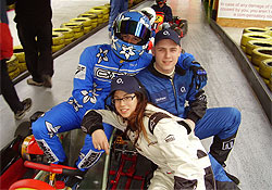 The O2-Motorsport team in Radotn: Laura Hjkov, Michal Matjovsk and Ji Navrtil