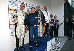 Radek Bare and imon Kubita on the winners' podium on German circuit Oscherleben